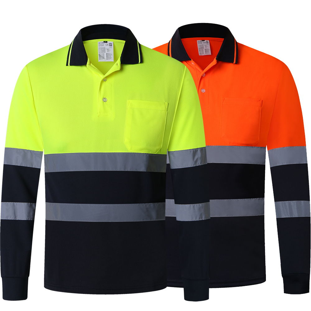Hai Dây Tay Dài An Toàn Áo Cam Cao Cấp Tầm Nhìn Áo Phản Quang Có Túi Hi Vis Áo Sơ Mi Công Sở