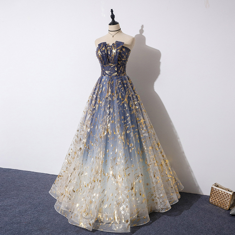 Gryffon-vestido de noche sin tirantes, prenda Formal, ostentoso, para actuaciones y banquetes, largo