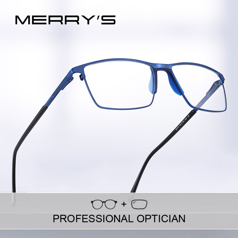 MERRYS DESIGN Men Titanium Prescription Glasses Square Myopia Full Frames Eyeglasses Male Business Style Optical Glasses S2170PG