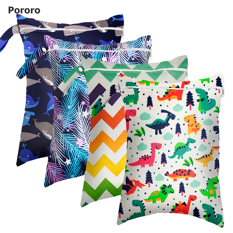 Pororo Mommy Bag Сумка для детских подгузников Водонепроницаемая тканевая сумка для хранения подгузников Размер мокрых мешков 30*40 см PUL с одним карманом и милым узором