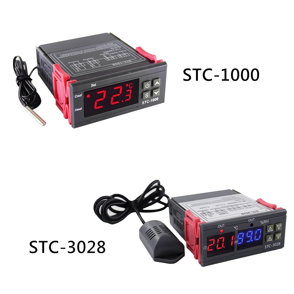 STC-1000 STC-3028 12V 24V 220V デジタルサーモスタット温度計湿度計温度湿度コントローラレギュレータ