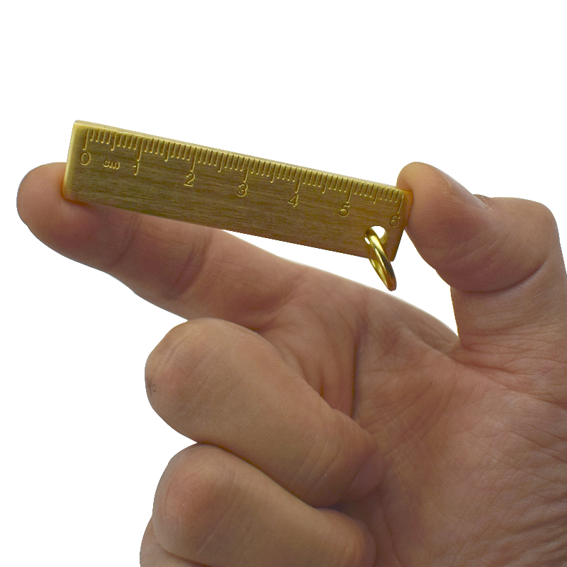 Mini règle portative en laiton doré avec accrocher, outils de mesure en métal Vintage, petits accessoires de papeterie, échelle de 6cm, cadeau