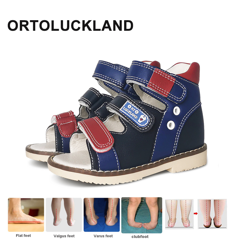 Orinformations Uckland-Sandales en cuir pour enfants, chaussures d'été pour filles et garçons, pieds plats pour tout-petits, chaussures orthopédiques 4 roues motrices, 1 an, 2 ans, 3 ans