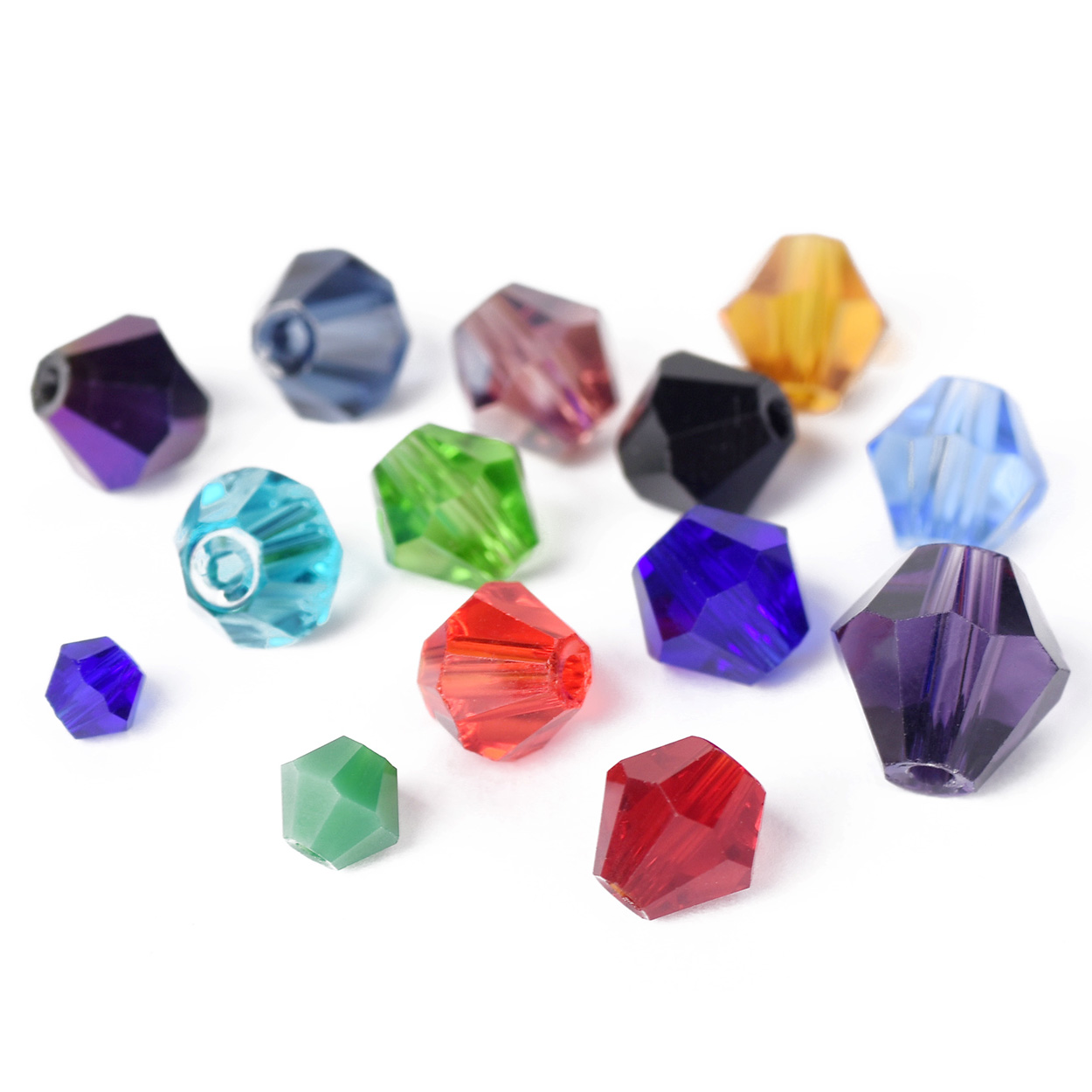 Bicone Faceted แก้วคริสตัลหลวม Spacer ลูกปัด Lot สี 3 มม.4 มม.6 มม.8 มม.สําหรับเครื่องประดับทํา DIY