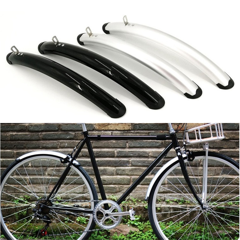 Garde-boue avant et arrière rétro pour vélo de route, pièces pratiques en plastique aluminium noir et argent, 700C