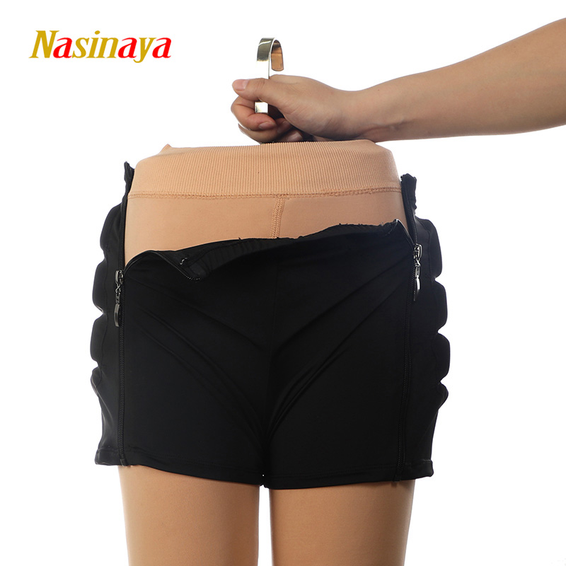 Protetor de Quadril para Patinação Artística Tamanho Personalizado, Suporte de Segurança Esportivo, Almofada Protetora com Zíper, Preto