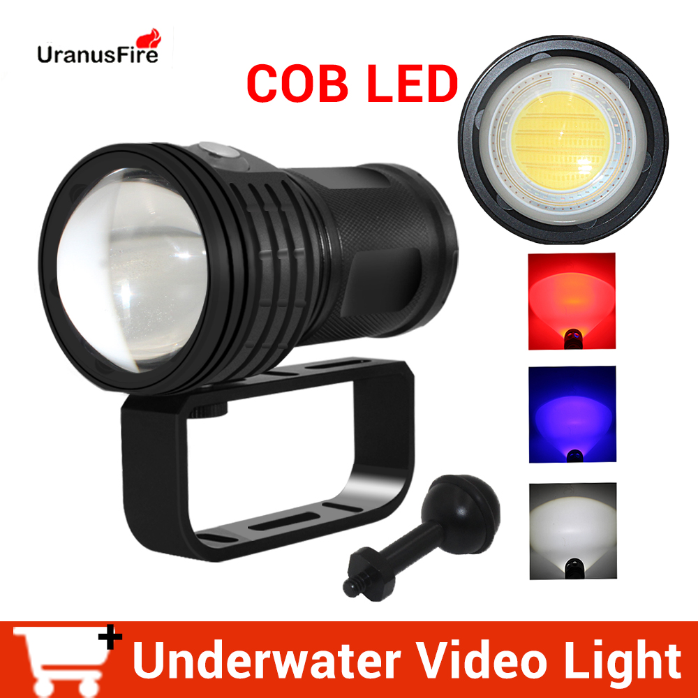 Lampe de poche tactique à LED sous-marine de 100m, torche de plongée étanche à LED COB de 10800Lumens pour photographie et vidéo, torche de lumière de remplissage, batterie 4*18650