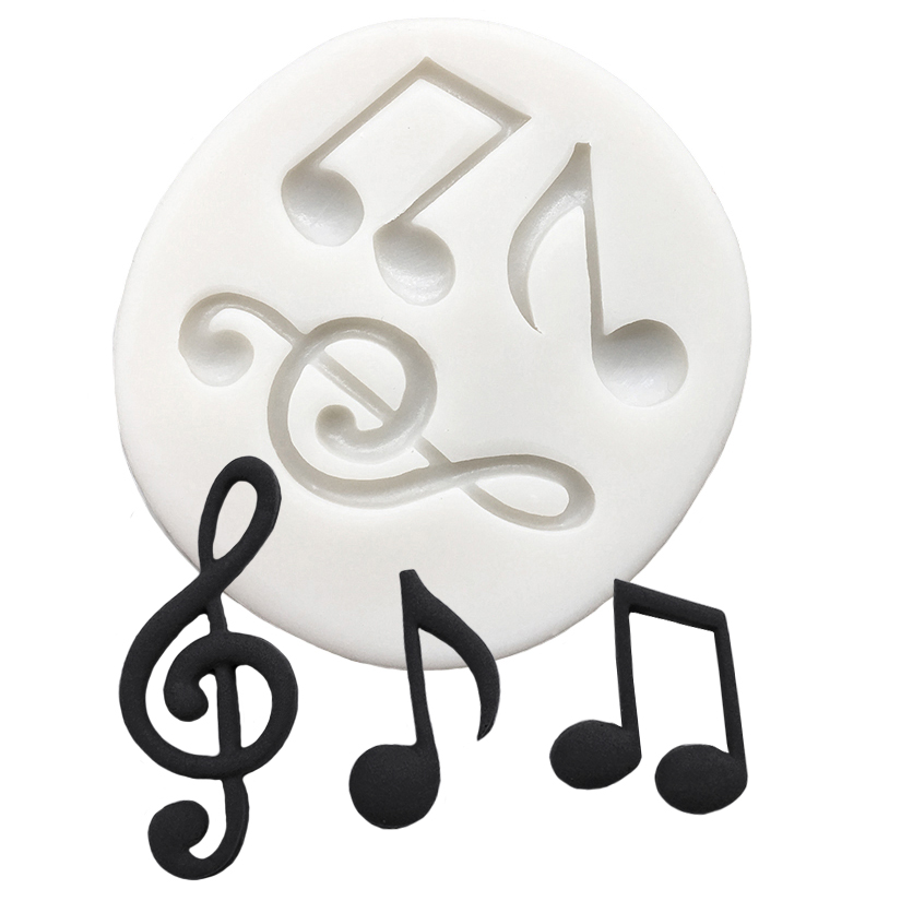 Nota musical molde de silicone fondant chocolate sugarcraft molde ferramentas de decoração do bolo acessórios de cozimento
