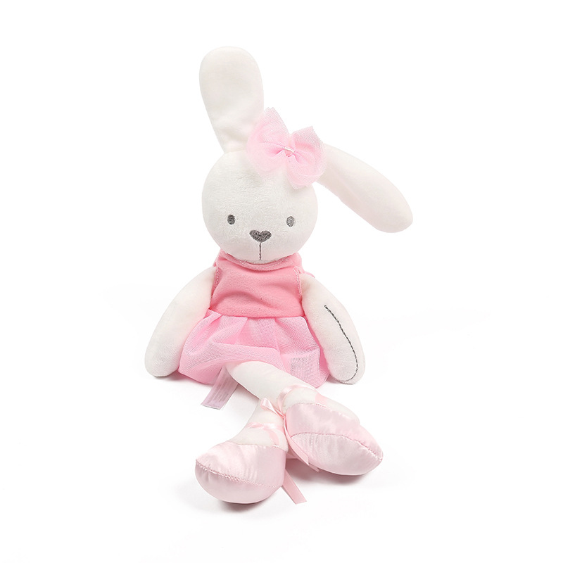 Conejo bonito de 42cm, tela con vestido, juguete de peluche, muñecos de animales suaves, conejo de Ballet para bebés y niños, regalo de cumpleaños, 1 ud.