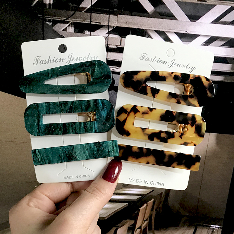 Épingles à cheveux pour femmes, mode coréenne, Clip latéral, bijoux pour filles, Barrettes géométriques acryliques, accessoires pour cheveux, vente en gros