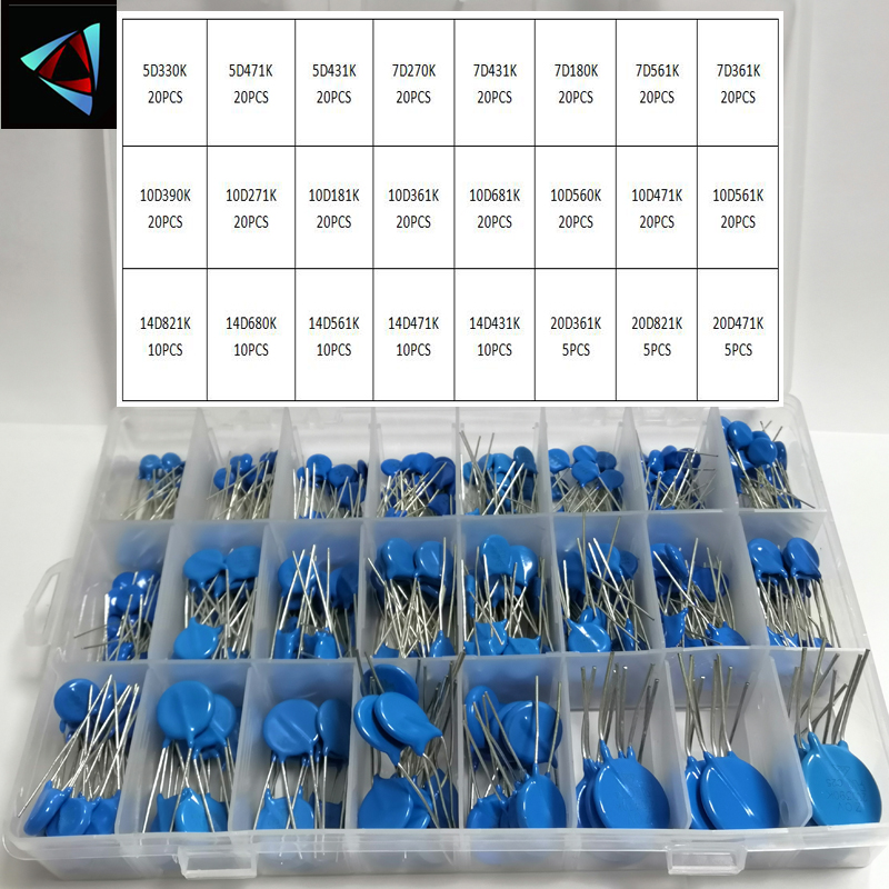 385 Stks/partij 24 Waarden 5D330K ~ 20D471K Vaak Weerstanden 10D Set Varistor Weerstand Pack Diverse Kit Doos
