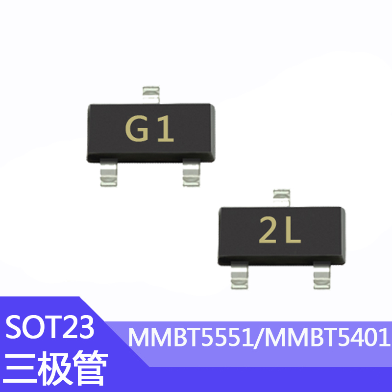 100pcs MMBT5551 SMD Transistor MMBT5401 Impression G1/2L 2N5551 2N5401 Paquet SOT-23