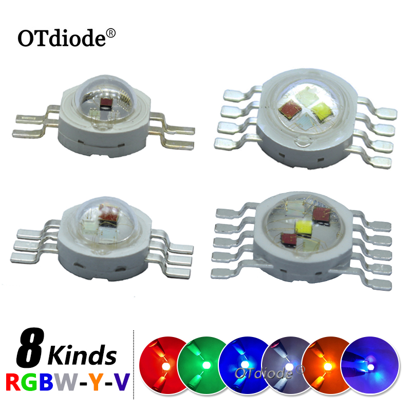 Puce LED COB RGBW RGBWW RGBWY RGBWYV, 3W 4W 5W 6W 8W 9W 10W 12W 15W 18W colorée pour 3 6 9 12 15 18 watts, perles lumineuses de scène