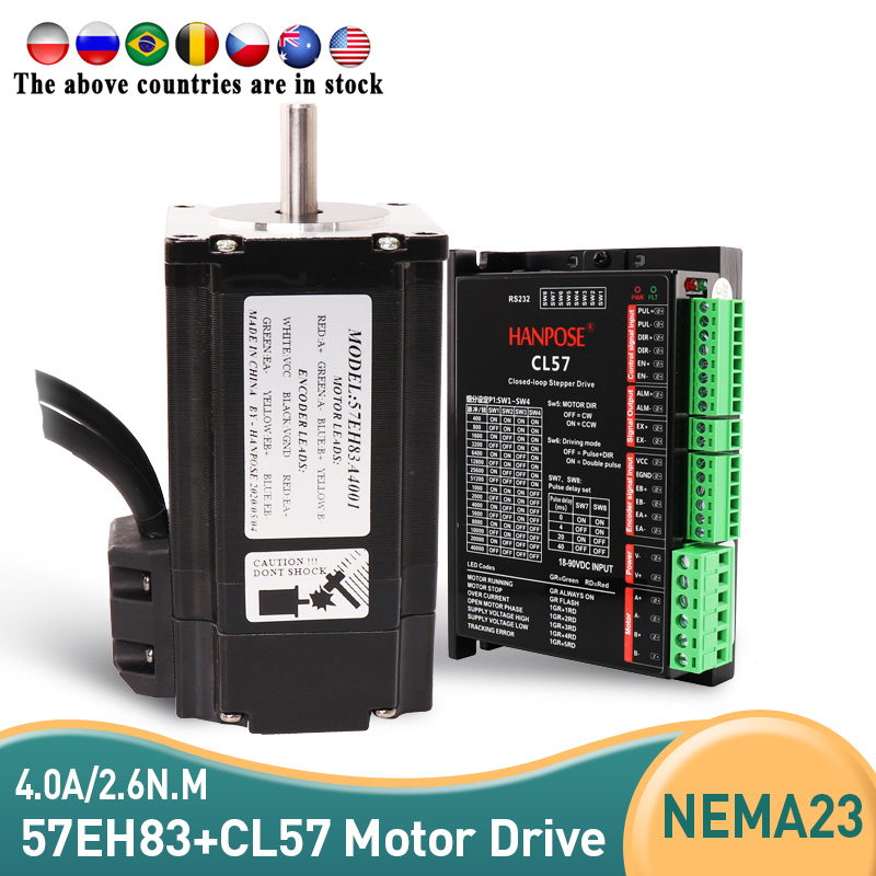 Nema23 Closed-Loop 57EH83 Hybrid-Schrittservo CL57 Treiber 57X83mm 4A 2.6N.M 57CME26 Closed-Loop Schrittmotor-Treiber für CNC