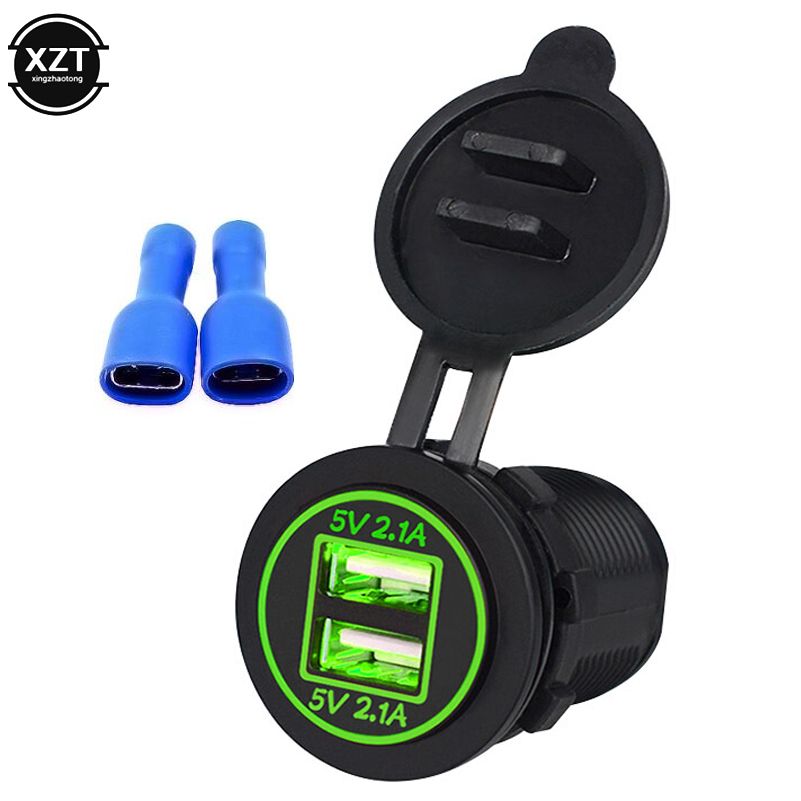 Auto Auto-Styling Fahrzeug ladegerät 5V 2.1a Dual-USB-Lade buchse Adapter Steckdose für 12V 24V Motorrad Auto LED