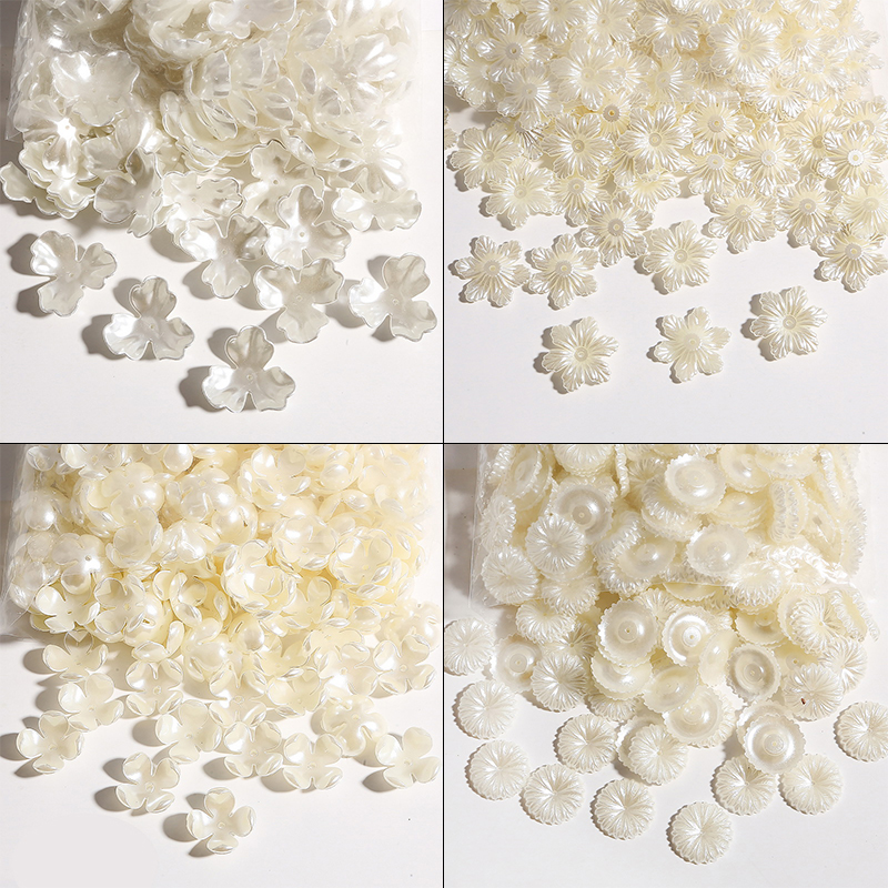Mélanger 24 Styles 10 pièces ABS perle couleur pétale acrylique perles casquettes pour la fabrication de bijoux bricolage couture trouver des accessoires fournitures