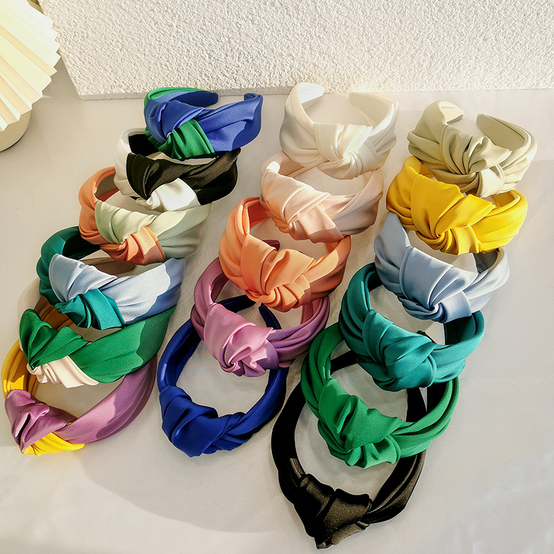Bandeaux en Satin à gros nœud, accessoires d'ornement pour femmes, accessoires de cheveux, vente en gros