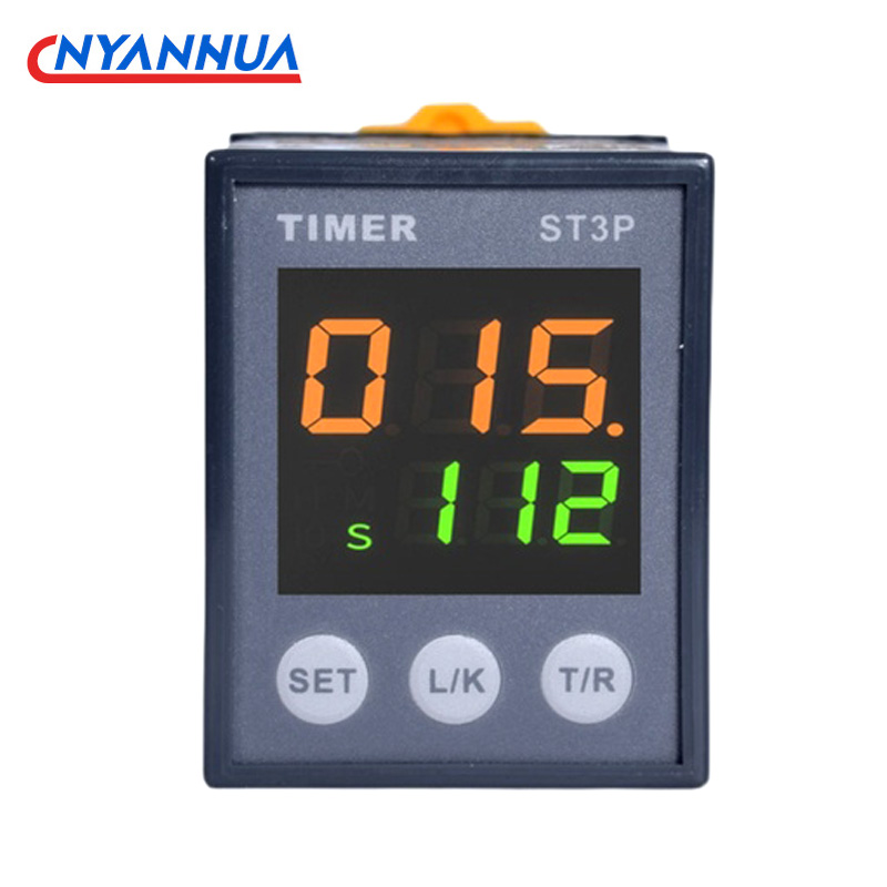 Módulo de Control de relé de tiempo Digital LCD inteligente, retardo de apagado con Base ST3P 220v24v380v 1NO1NC