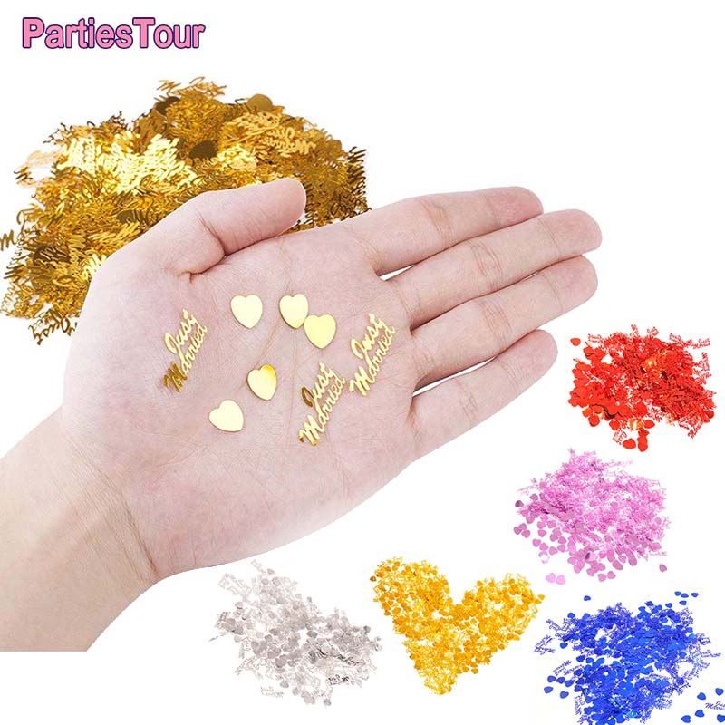 15G Pernikahan Dekorasi Hanya Menikah dan Hati Mawar Emas Perak Merah Meja Confetti Bridal Shower Menyebarkan Ulang Tahun Perlengkapan Pesta