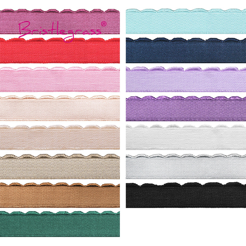 BRISTLEGRASS 2, 5, 10 Jardas 3/8" 1/2" 10mm 13mm Elástico de Nylon Aveludado para Alça de Sutiã, Fita de Ombro, Roupa Íntima, Lingerie e Acabamento de Costura DIY