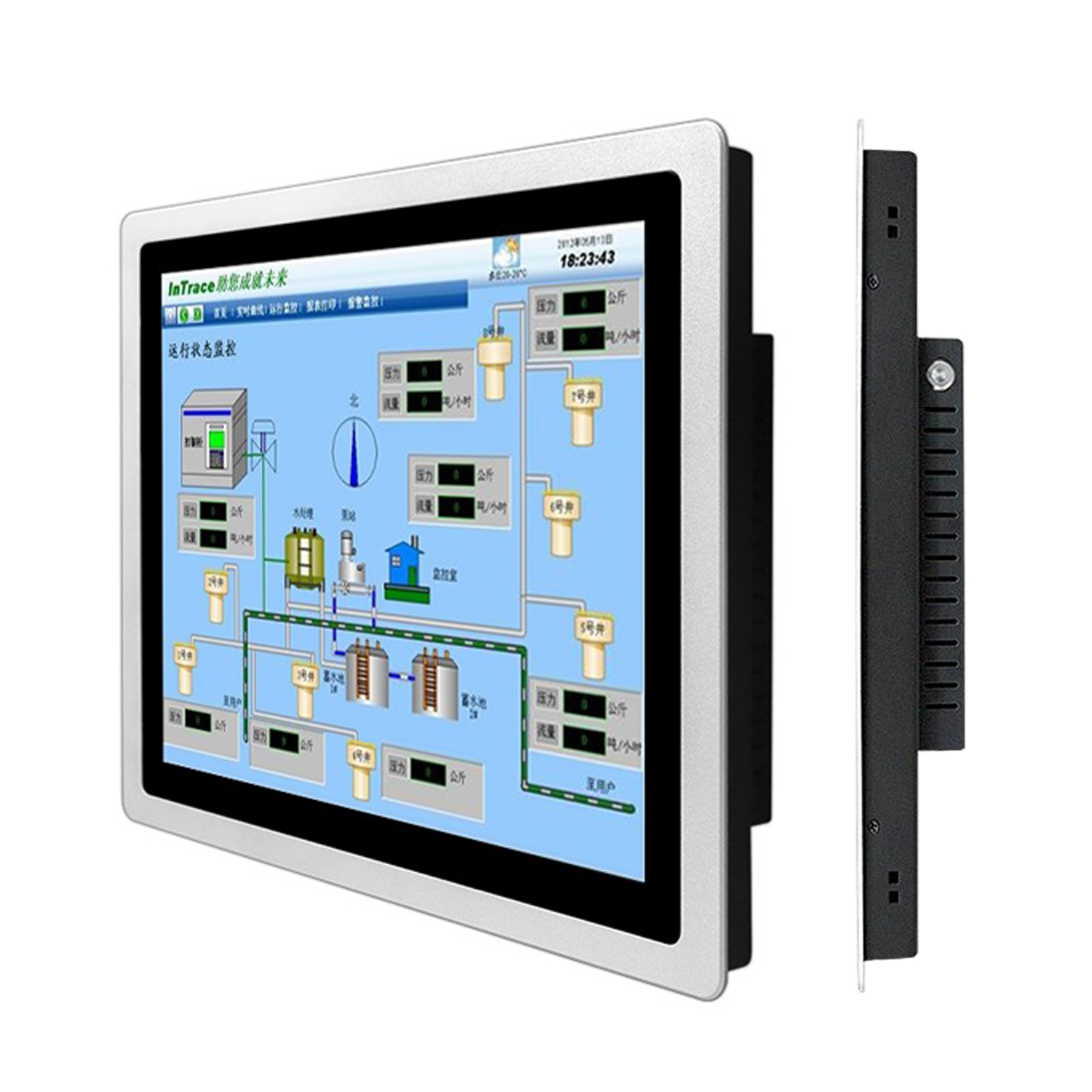Panel de PC todo en uno para ordenador Industrial integrado de 12,1 pulgadas con pantalla táctil capacitiva WiFi incorporado para Win10 Pro 1024*768