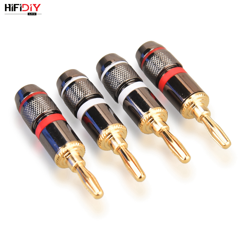 HIFIDIY LIVE, 4 шт./компл., 4 мм, позолоченные разъемы-бананы из чистой меди для аудио- и видеосистем, адаптеры для динамиков, комплект разъемов-терминалов