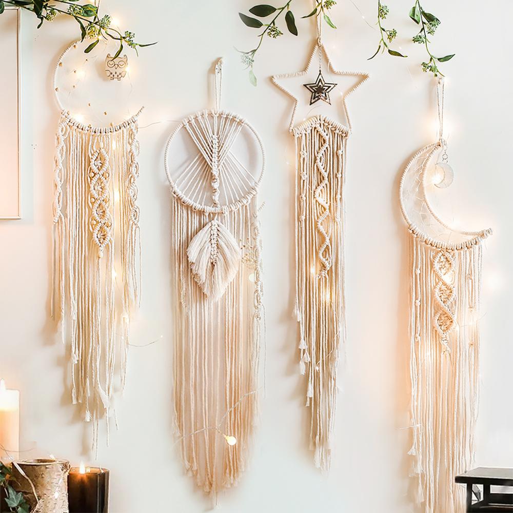 Makramee Traumfänger Boho Home Decor Mond Ramadan Dekoration Makramee Wandbehang Baby Nordic Raumdekoration für Kinder Kinderzimmer