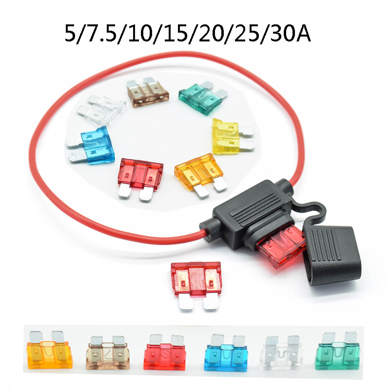 Soket Daya Tahan Air Medium Jenis Pisau Sumbu Dalam Pemegang Fuse Mobil Pengganti Sekering Mobil Fuse Socket 5A 7.5A 10A15A20A25A