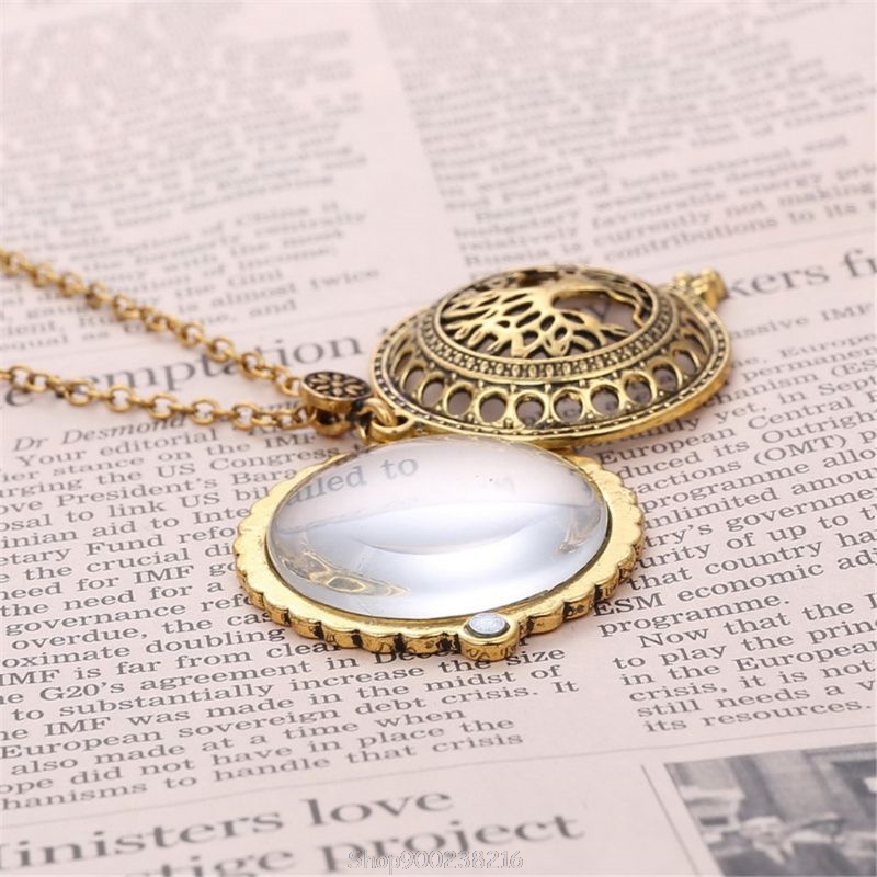 Cadena de lupa de Metal con colgante, collar de Metal, regalo de abuela, Au19, 20, envío directo
