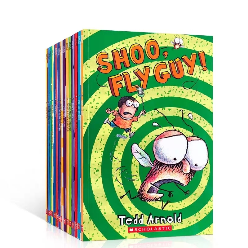 15 Bücher/Set Englische Usborne-Bücher für Kinder, Bilderbücher für Babys, berühmte Geschichte, The Fly Guy-Serie, lustiges Lesebuch