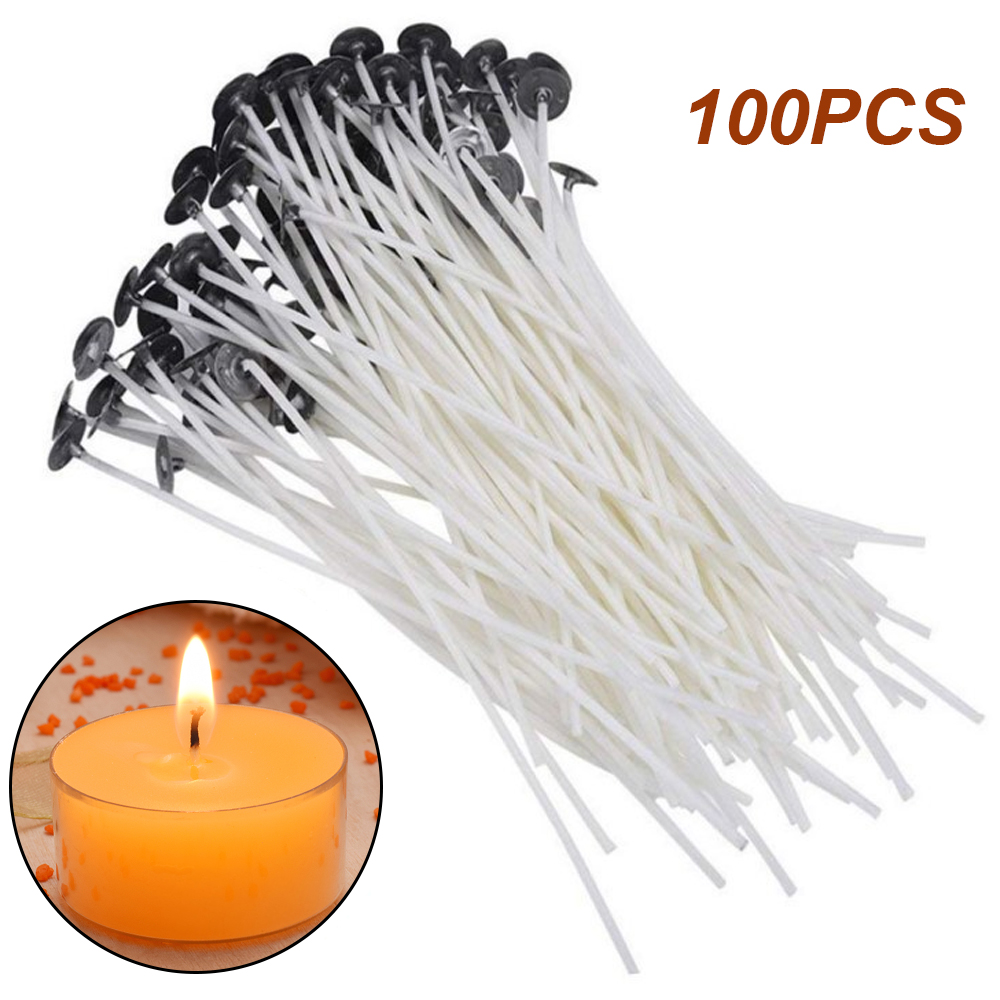 100 Buah Lilin Sumbu Tanpa Asap Sumbu Lilin Lampu Minyak DIY Lilin Membuat Persediaan Lilin Aksesori Lilin Inti Lilin untuk Membuat Lilin