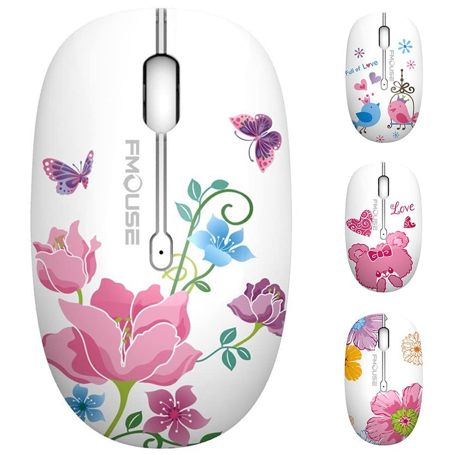M101 ergonomie souris sans fil 2.4G mignon optique dessin animé ordinateur souris silencieuse avec récepteur USB pour ordinateur portable enfant fille cadeau Macbook