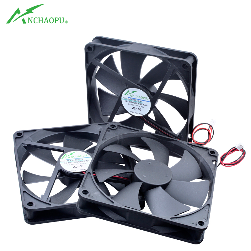 ACP14025 14cm 140mm Fan 140x140x25mm DC5V 12V 24V 2pin Cooling Fan Suitable for PC Case Power Supply Router Inverter