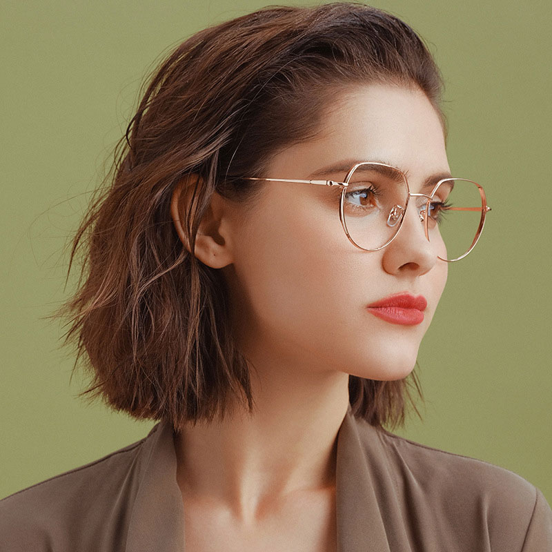 Glazen Voor Man En Vrouw Pure Titanium Volledige Velg Frame Eyewears Ronde Vorm Broadside Frame Bijziendheid Bril