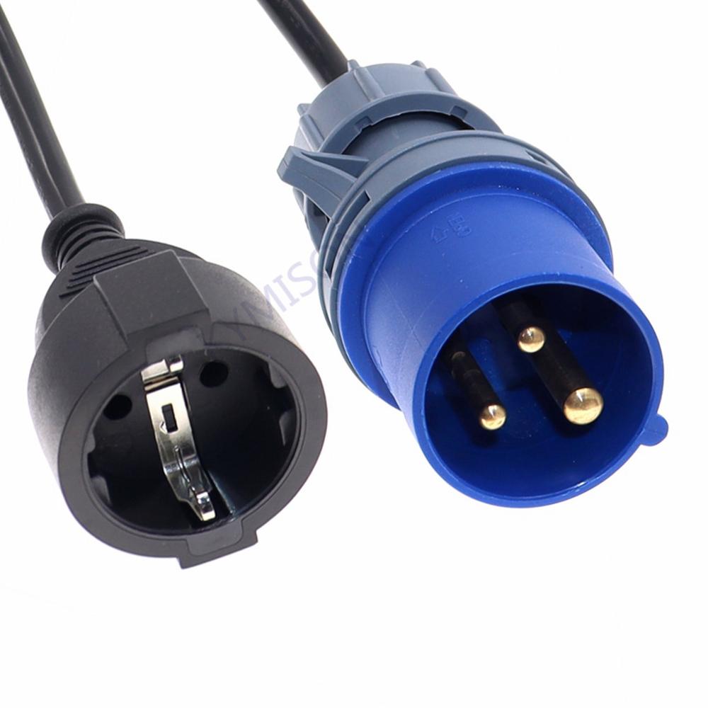 Prise IEC316P6 vers cordon d'alimentation Schuko ue, câble d'extension industriel robuste H05VV-F calibre 1.5mm, convertir le 316C6 vers EU CEE7/3