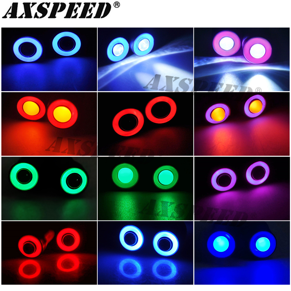 AXSPEED RC Car LED Light Angel and Demon Eyes Headlight 4.2v-6v 10mm/13mm/17mm/22mm for 1:10 RC Rock Crawler Axial SCX10