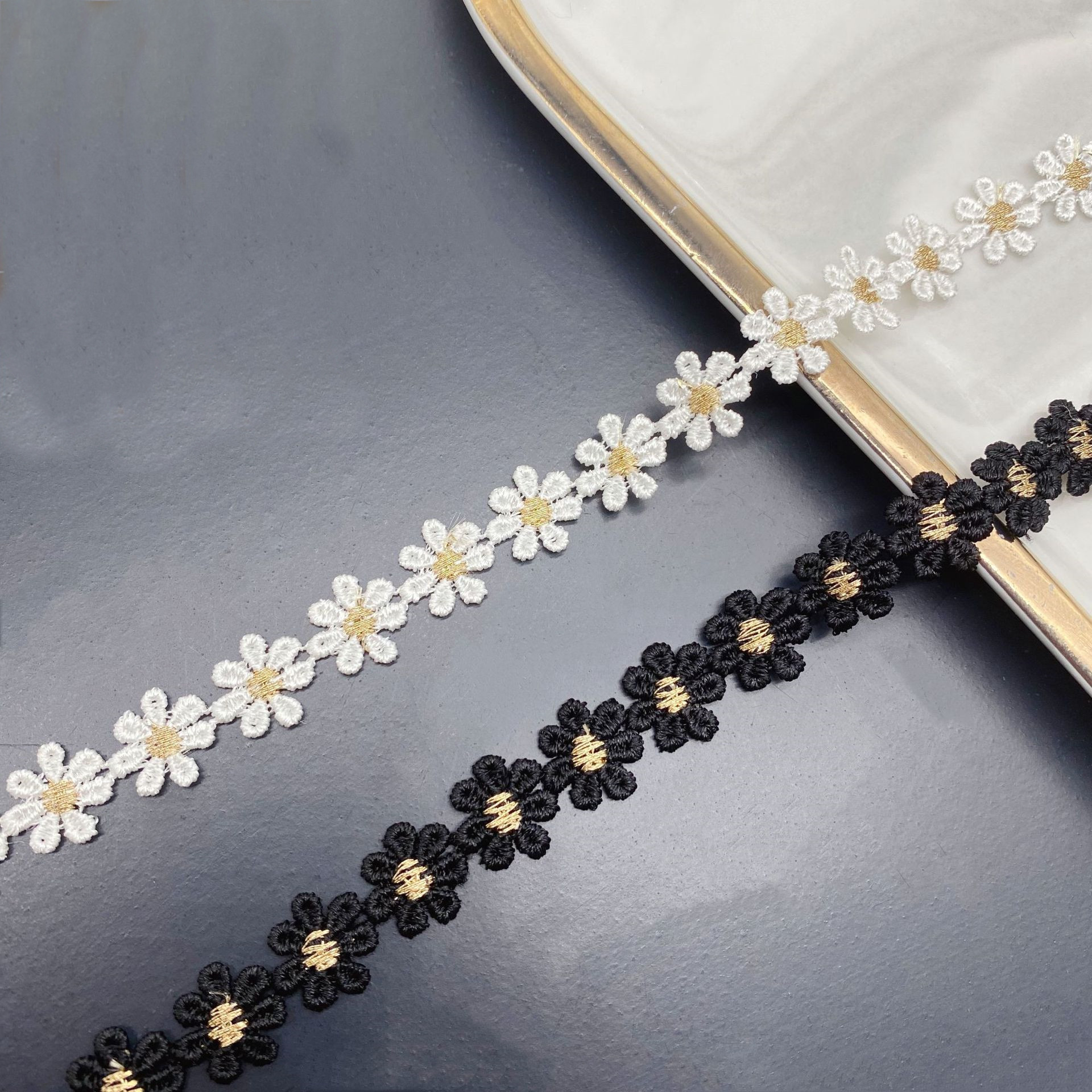 5 yardas de flores bordadas con encaje, cintas, adornos de tela, costura artesanal, materiales artesanales hechos a mano, accesorios de ropa, decoración del hogar