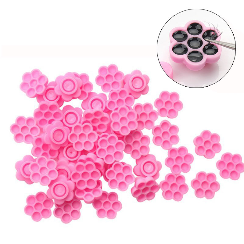 Cílios postiços florescendo, xícaras de cílios enxertia rápida flor do sol, extensão dos cílios, suporte de cola ferramenta de maquiagem, 100 peças