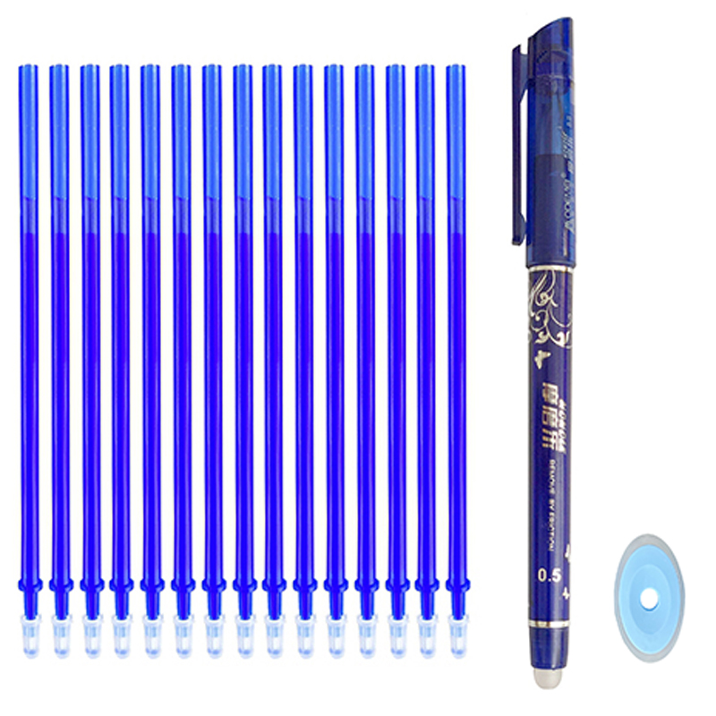 Stylo gel effaçable avec poignée lavable, recharge d'encre bleue, noire, verte, papeterie d'écriture scolaire, bureau, plus récent, 0.5mm, 12 pièces par ensemble, 20 pièces par ensemble
