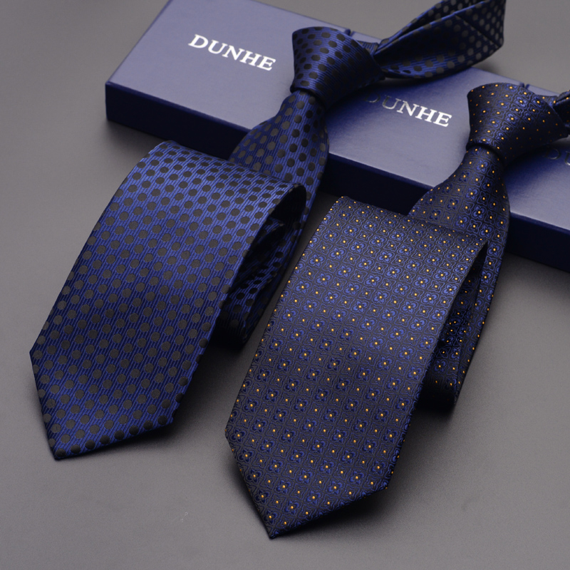 Cravates de Luxe pour Hommes, Nouvelle Collection 2026, Rayures Bleu Profond, 6cm et 8cm, Marque de Créateurs, Cadeau Idéal