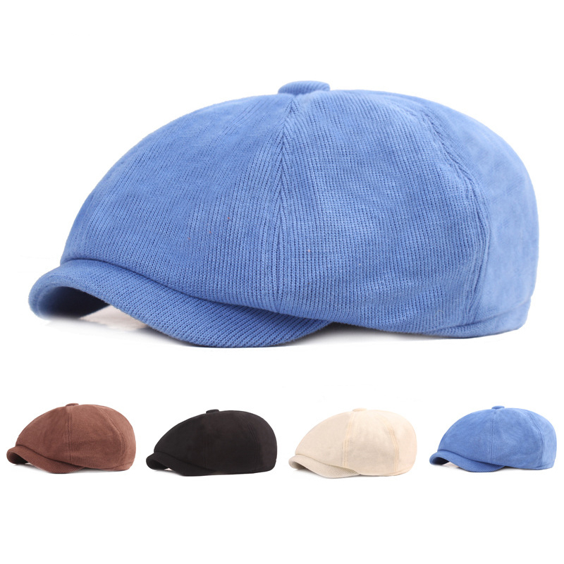 Ht3726 boinas vintage artista pintor boina chapéu novo outono inverno chapéu feminino boné sólido masculino retro octogonal chapéu boné plano
