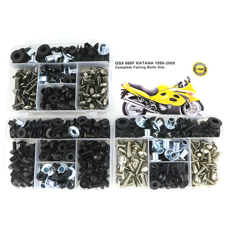 Kit Completo di Bulloni, Clip e Viti in Acciaio per Carena Moto Suzuki GSX 600F KATANA 1999-2005 GSX600 F Katana
