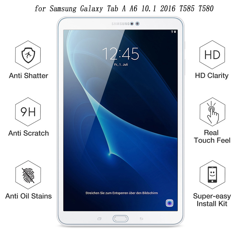 Vidrio templado Premium 9H para SM-T580 Protector de pantalla para Samsung Galaxy Tab A A6 10,1 "2016 T585 cubierta de película protectora de vidrio