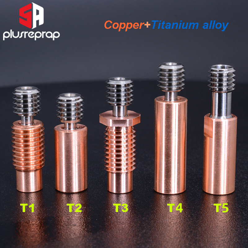 Heatbreak V6 HOTEND de cobre y titanio o acero inoxidable, 1/2 piezas, para filamento de 1,75mm, Prusa i3 MK3