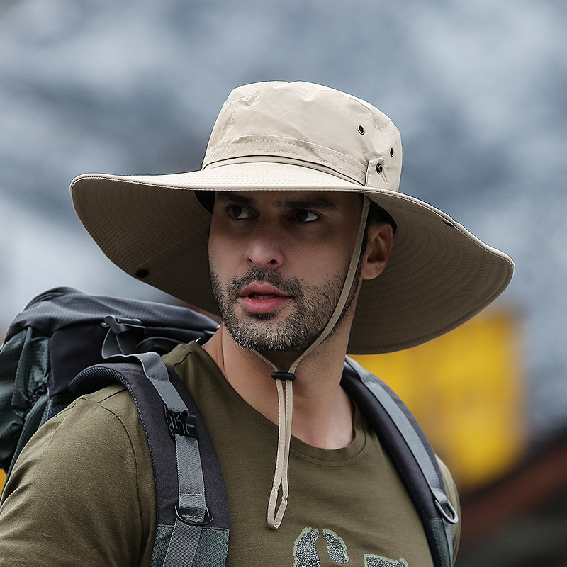 ฤดูร้อนนักเดินทางกลางแจ้งเท้าFishermanหมวกสำหรับชายหมวกปีกกว้างกันน้ำหมวกCamping Men PLUSขนาดถังหมวกsun CAP