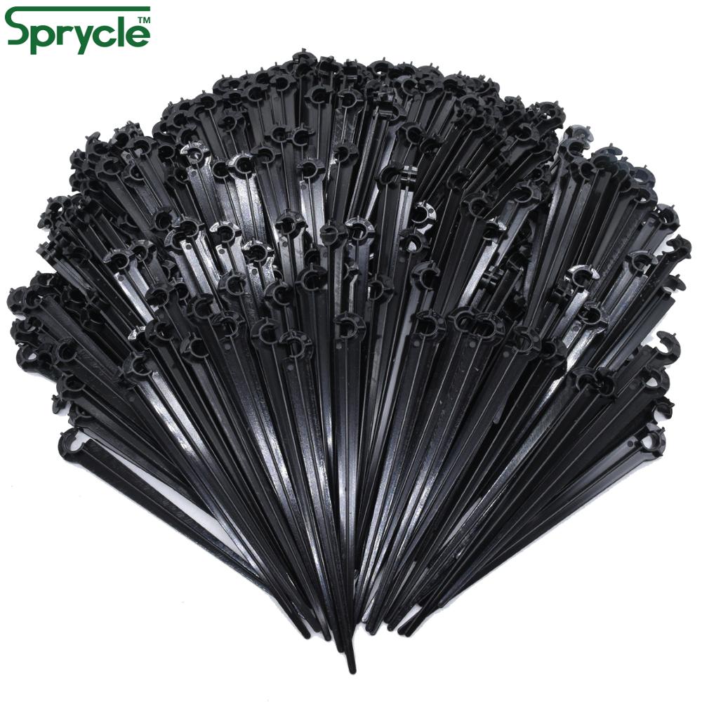 SPRYCLE 50-200X Penyangga Tanaman Tipe C 1/4 Inci, Penahan Tetap untuk Batang, Cocok untuk Selang 4/7mm, Irigasi Tetes, Rumah Kaca