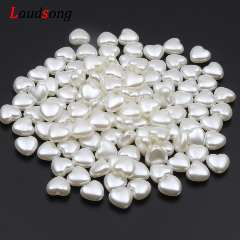 50 stücke Liebe Herz Perlen Imitation Perlen Acryl Perlen Für Schmuck Machen Lose Spacer Perlen DIY Halskette Armband Zubehör