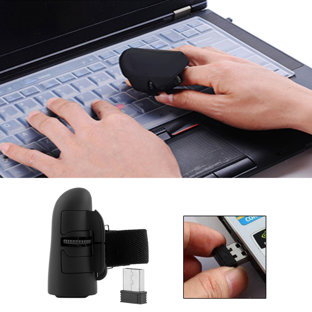Universal 2.4GHz USB Nirkabel Cincin Jari Optik Mouse Mini 1600Dpi untuk Notebook Laptop Tablet Desktop PC Mouse