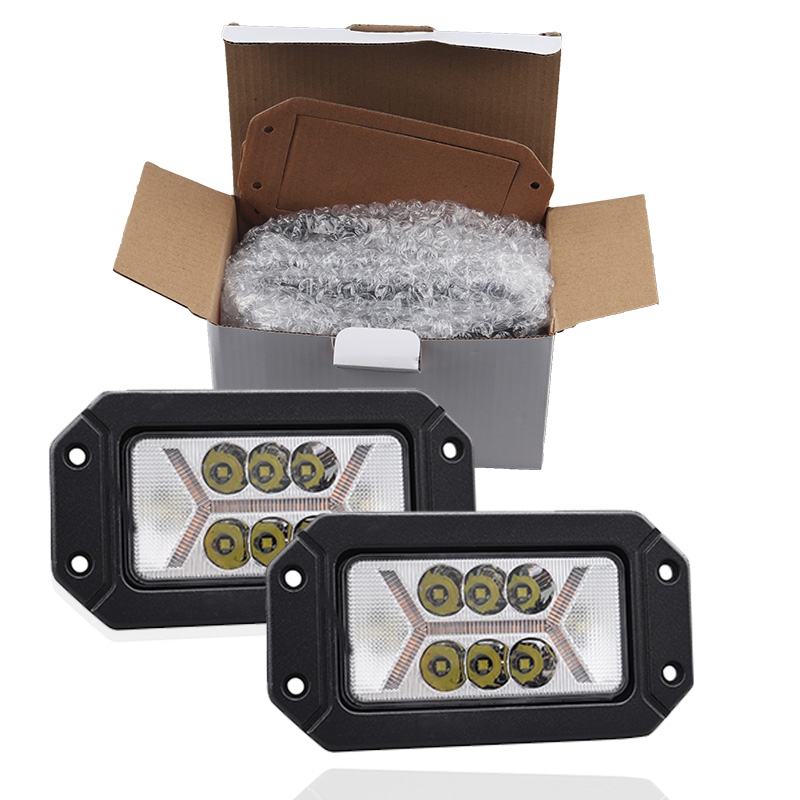 Luces LED de Montaje Empotrado, Luz de Trabajo Blanca y Amarilla, Luces de Señalización DRL, Faros Antiniebla para Autos 4x4, Camionetas Todoterreno, ATV, SUV