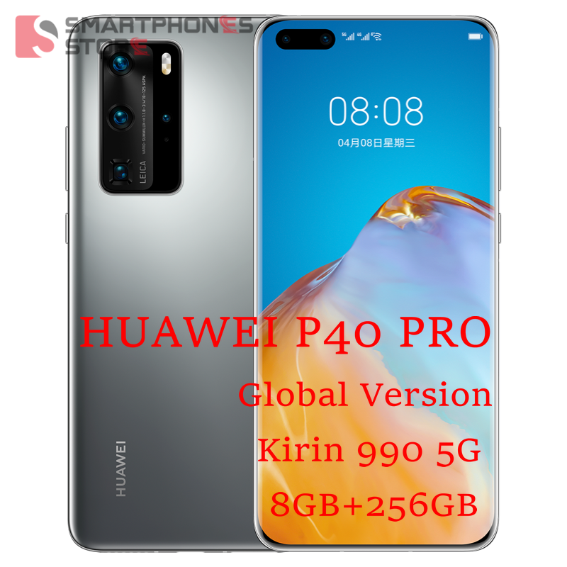 Phiên Bản Toàn Cầu Huawei P40 Pro 5G MobilePhone 6.58 ''Kirin 990 8GB 256GB Android 10 Bluetooth 5.1 màn Hình Trong WIFI 6 SA/NSA